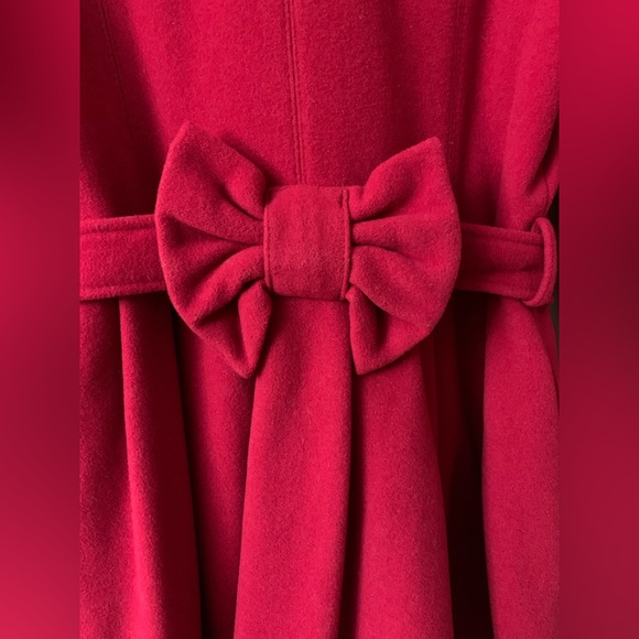 Rothschild Girls Red Wool Trench Coat Jacket Size 16 - GORGEOUS - Picture 8 of 12